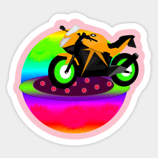 Yellow Motorcycle Sticker